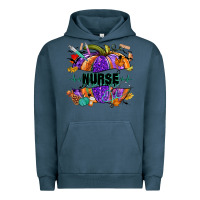 Pigment Midnight Navy halloween nurse pumpkin Urban Hoodie - NancyCooperArtShop