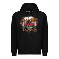 Black soccer mom with serape and leopard Premium Hoodie - Artiststas