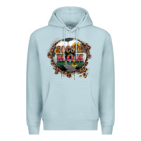 Blue Mist soccer mom with serape and leopard Premium Hoodie - Artiststas