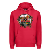 Cardinal soccer mom with serape and leopard Premium Hoodie - Artiststas
