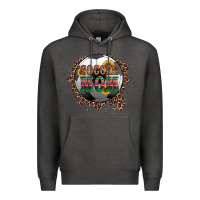 Charcoal Heather soccer mom with serape and leopard Premium Hoodie - Artiststas