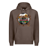 Coffee soccer mom with serape and leopard Premium Hoodie - Artiststas
