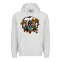 Dove Grey soccer mom with serape and leopard Premium Hoodie - Artiststas