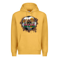 Mustard soccer mom with serape and leopard Premium Hoodie - Artiststas