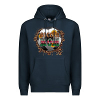 Navy soccer mom with serape and leopard Premium Hoodie - Artiststas