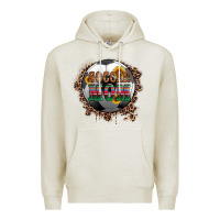 Oatmeal Heather soccer mom with serape and leopard Premium Hoodie - Artiststas
