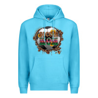 Ocean Blue soccer mom with serape and leopard Premium Hoodie - Artiststas