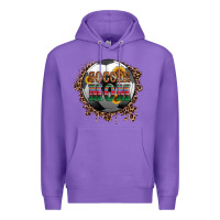 Purple soccer mom with serape and leopard Premium Hoodie - Artiststas