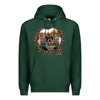 Sports Green soccer mom with serape and leopard Premium Hoodie - Artiststas