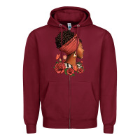 Burgundy She who kneels before god can stand before anyone Zipper Hoodie - RanaPortraitStore