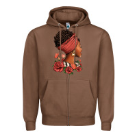 Chestnut She who kneels before god can stand before anyone Zipper Hoodie - RanaPortraitStore
