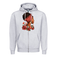 Heather Grey She who kneels before god can stand before anyone Zipper Hoodie - RanaPortraitStore