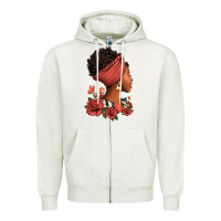 Oatmeal Heather She who kneels before god can stand before anyone Zipper Hoodie - RanaPortraitStore