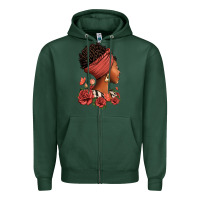 Sports Green She who kneels before god can stand before anyone Zipper Hoodie - RanaPortraitStore
