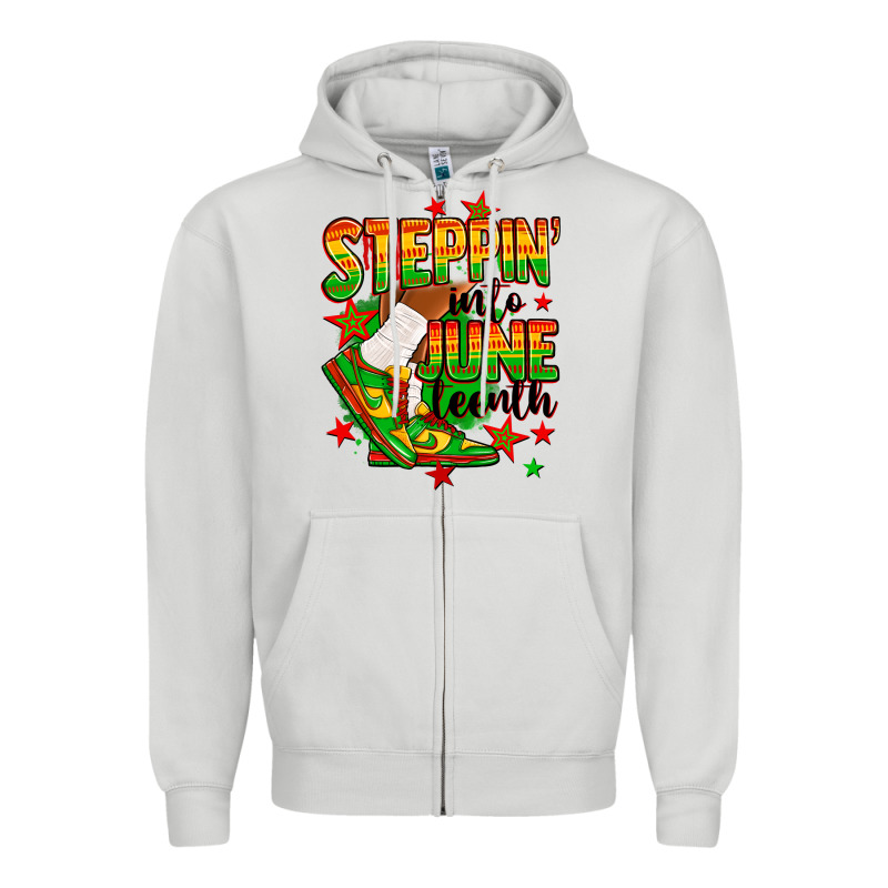 Steppin' Into Juneteenth Zipper Hoodie by RanaPortraitStore | Teevron