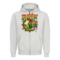 Dove Grey Steppin' into Juneteenth Zipper Hoodie - RanaPortraitStore