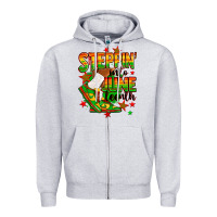 Heather Grey Steppin' into Juneteenth Zipper Hoodie - RanaPortraitStore