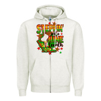 Oatmeal Heather Steppin' into Juneteenth Zipper Hoodie - RanaPortraitStore
