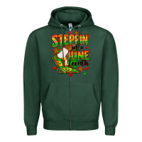 Sports Green Steppin' into Juneteenth Zipper Hoodie - RanaPortraitStore