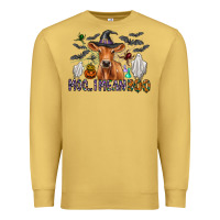 Antique Gold Moo I Mean Boo Premium Sweatshirt - CowhideDigitalArt