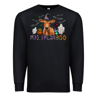 Black Moo I Mean Boo Premium Sweatshirt - CowhideDigitalArt