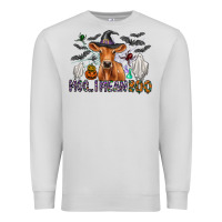 Dove Grey Moo I Mean Boo Premium Sweatshirt - CowhideDigitalArt