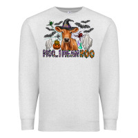 Oatmeal Heather Moo I Mean Boo Premium Sweatshirt - CowhideDigitalArt