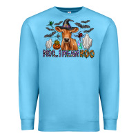 Ocean Blue Moo I Mean Boo Premium Sweatshirt - CowhideDigitalArt