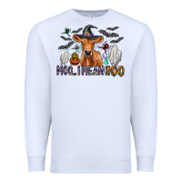 White Moo I Mean Boo Premium Sweatshirt - CowhideDigitalArt