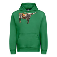 Emerald Texas Longhorn Cow Urban Hoodie - LillyAllenDesigns