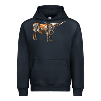 Navy Texas Longhorn Cow Urban Hoodie - LillyAllenDesigns