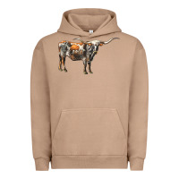 Pigment Burro Texas Longhorn Cow Urban Hoodie - LillyAllenDesigns