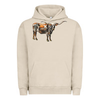 Pigment French Oak Texas Longhorn Cow Urban Hoodie - LillyAllenDesigns