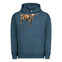 Pigment Midnight Navy Texas Longhorn Cow Urban Hoodie - LillyAllenDesigns