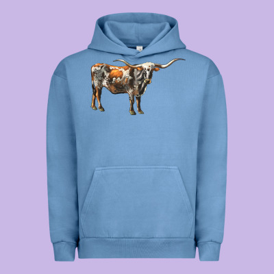 Texas Longhorn Cow Urban Hoodie Designed By Lillyallendesigns