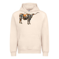 Sandshell Texas Longhorn Cow Urban Hoodie - LillyAllenDesigns