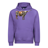 Tulip Texas Longhorn Cow Urban Hoodie - LillyAllenDesigns