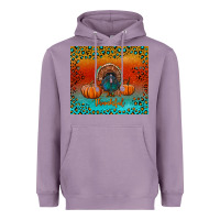Thankful With Turkey And Pumpkins Heavyweight Hoodie | Teevron