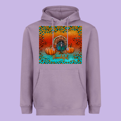 Thankful With Turkey And Pumpkins Heavyweight Hoodie Designed By Ranaportraitstore