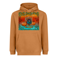 Meerkat thankful with turkey and pumpkins Heavyweight Hoodie - RanaPortraitStore