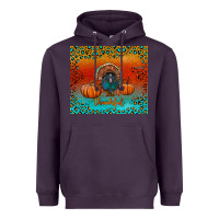 Plum thankful with turkey and pumpkins Heavyweight Hoodie - RanaPortraitStore