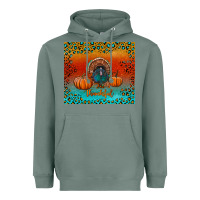 Sage thankful with turkey and pumpkins Heavyweight Hoodie - RanaPortraitStore
