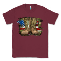 American Flag With Army Boots Classic Tee | Teevron