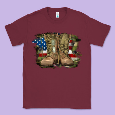 American Flag With Army Boots Classic Tee Designed By Ranaportraitstore