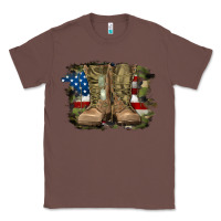 Chestnut american flag with army boots Classic Tee - RanaPortraitStore