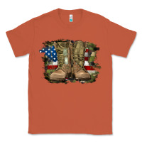 Copper american flag with army boots Classic Tee - RanaPortraitStore
