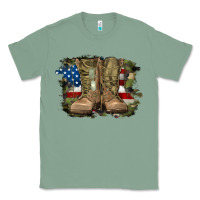 Sage american flag with army boots Classic Tee - RanaPortraitStore