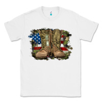 White american flag with army boots Classic Tee - RanaPortraitStore
