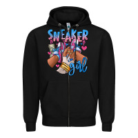 Black Sneaker girl afro woman Zipper Hoodie - RanaPortraitStore