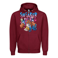 Burgundy Sneaker girl afro woman Zipper Hoodie - RanaPortraitStore